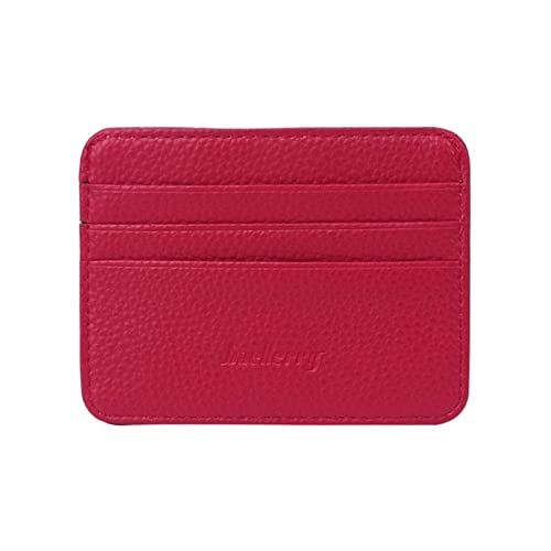 AQQWWER Geldbörsen für Damen Men Leather Thin WalletMoney Credit Card Slim Holder Money Pocket Organizer (Color : Red) von AQQWWER