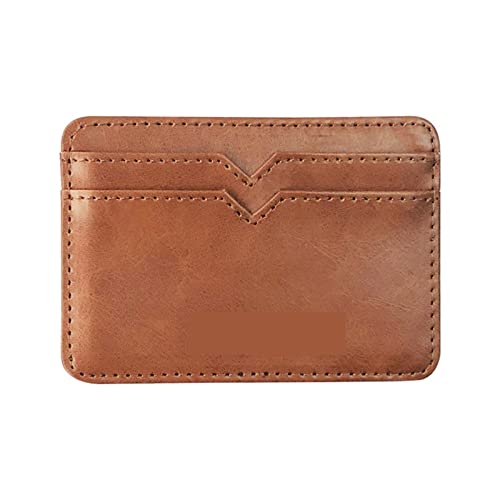 AQQWWER Geldbörsen für Damen MenWallet Small Leather Magic Wallet with Coin Purse Men Mini Wallet Money Bag Credit Card Clip Clip Cash Wallet (Color : Auburn) von AQQWWER