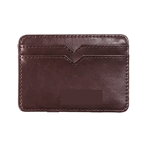AQQWWER Geldbörsen für Damen MenWallet Small Leather Magic Wallet with Coin Purse Men Mini Wallet Money Bag Credit Card Clip Clip Cash Wallet (Color : Coffee) von AQQWWER