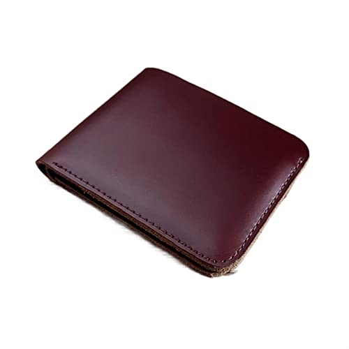 AQQWWER Geldbörsen für Damen Mens Wallet Leather Genuine Portfolio Wallet Male Bifold Minimalist Wallet Unisex (Color : Auburn) von AQQWWER