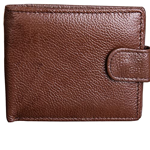 AQQWWER Geldbörsen für Damen Menwallet Made of Genuine Leather Wallet Short Hasp Masculina Purse Luxury Male (Color : Bruin) von AQQWWER