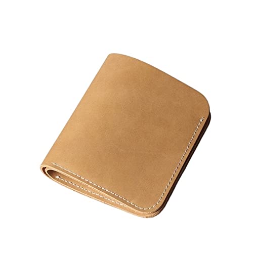 AQQWWER Geldbörsen für Damen Minimalist Handmade Genuine Leather Wallet Men Bifold 4 Card Holder Leather Wallet for Men Slim Small Wallet Genuine Leather (Color : Auburn) von AQQWWER