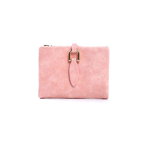 AQQWWER Geldbörsen für Damen Mode Frauen Kurze Geldbörsen matt Pu. Leder Frauen Brieftasche Weibliche Kurze Design Weiche Brieftaschen Mini Münze Geldbörse Kartenhalter Geld Tasche (Color : Pink) von AQQWWER