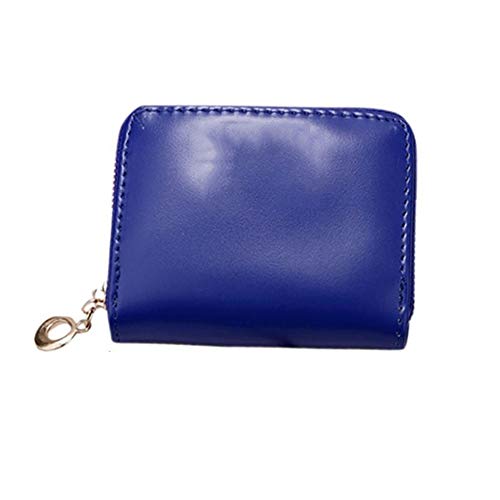 AQQWWER Geldbörsen für Damen Mode Leder Frauen Geldbörse Tasche Damen Clutch Brieftasche Frauen Kurze Kartenhalter Nette Mädchen Casual Brieftasche (Color : Blue) von AQQWWER