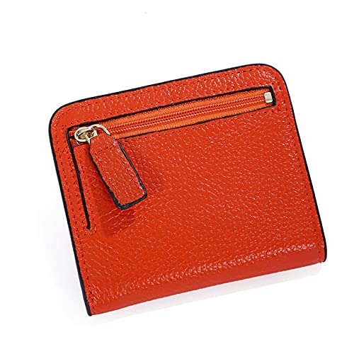 AQQWWER Geldbörsen für Damen Mode Split Leder Lady Wallet Mini Wallet Dame Kleine Leder Brieftasche mit Münztasche (Color : Orange) von AQQWWER