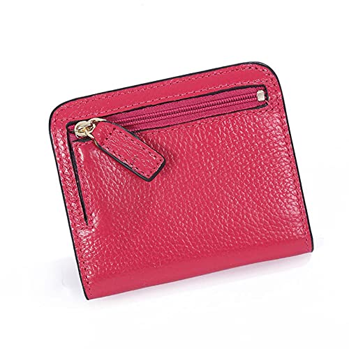 AQQWWER Geldbörsen für Damen Mode Split Leder Lady Wallet Mini Wallet Dame Kleine Leder Brieftasche mit Münztasche (Color : Rose) von AQQWWER