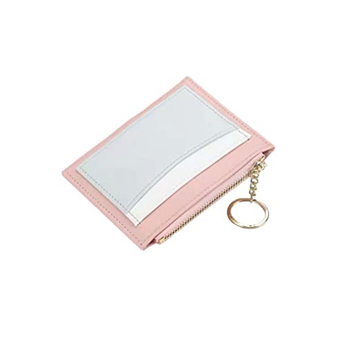 AQQWWER Geldbörsen für Damen Modisch Pu. Leder Frauen Geldbörse Multi-Card-Position Reißverschluss Kartentasche Keychain Kleine Brieftasche Dame Münzbörse Kleine Brieftasche (Color : Pink) von AQQWWER