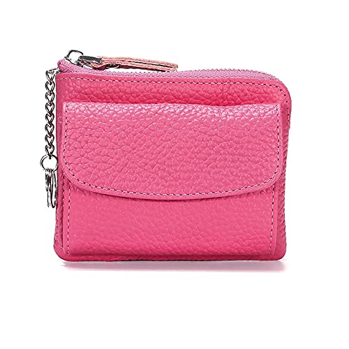 AQQWWER Geldbörsen für Damen Münzbörse Multi-Layer Leder Einfache Mini Zipper Münzbeutel Dame Kleine Brieftasche Kartenhalter Weibliche Geldbörsen (Color : Pink) von AQQWWER