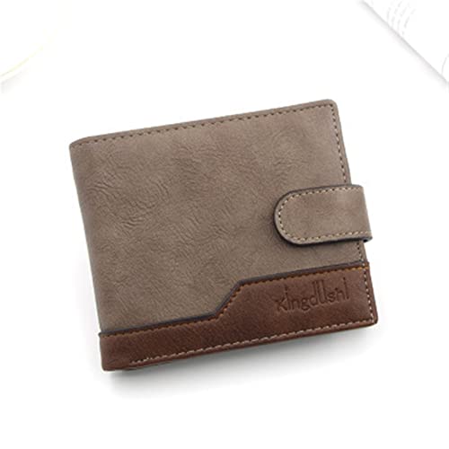 AQQWWER Geldbörsen für Damen New Wallet Leather Wallet Menshort Wallet Retro Multi-Card Short Wallet Multifunctional Waterproof Wallet (Color : 1COFFEE) von AQQWWER