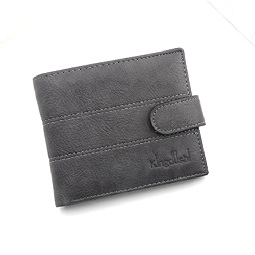 AQQWWER Geldbörsen für Damen New Wallet Leather Wallet Menshort Wallet Retro Multi-Card Short Wallet Multifunctional Waterproof Wallet (Color : 2GREY) von AQQWWER