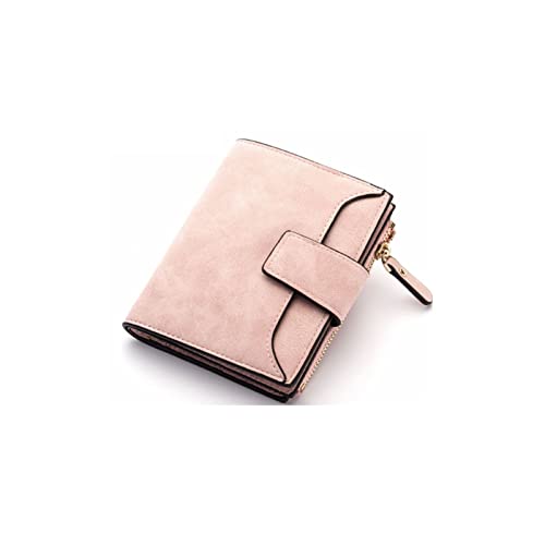 AQQWWER Geldbörsen für Damen PU-Leder Brieftasche Damen Reißverschluss Karte Brieftasche Mode Frauen Haspe Geldbörse Kurze Brieftaschen Weibliche Farbe Kleine Reißverschlusstasche (Color : F) von AQQWWER