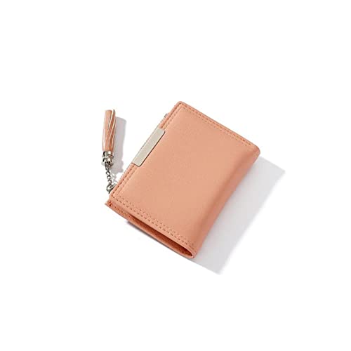 AQQWWER Geldbörsen für Damen PU-Leder Frauen Brieftasche Kleine Quaste Münze Geldbörse Tasche Einfache Casual Mini Weibliche Brieftasche Marke Brieftasche Wandel Geldbörse (Color : Pink) von AQQWWER