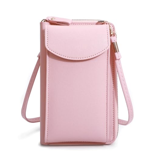 AQQWWER Geldbörsen für Damen Small Multi-Functional Long Women's Wallet, pink, Bright Color (Color : Pink) von AQQWWER