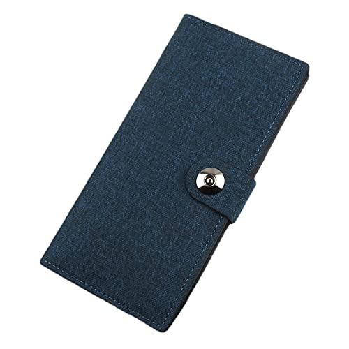 AQQWWER Geldbörsen für Damen Wallet Canvas Card Holder Magnetic Buckle Multifunctional Business Clutch Purse (Color : Blue) von AQQWWER