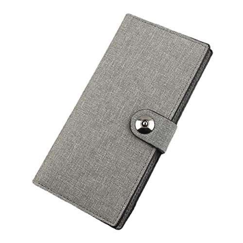 AQQWWER Geldbörsen für Damen Wallet Canvas Card Holder Magnetic Buckle Multifunctional Business Clutch Purse (Color : Grijs) von AQQWWER