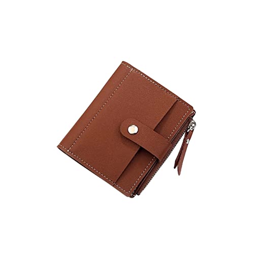 AQQWWER Geldbörsen für Damen Weibliche Brieftaschen Modeverschluss Pu. Leder Brieftaschen Frauen Geldbörse Tasche Kurze Brieftasche Weibliche Münze Geldbörse (Color : Bruin) von AQQWWER