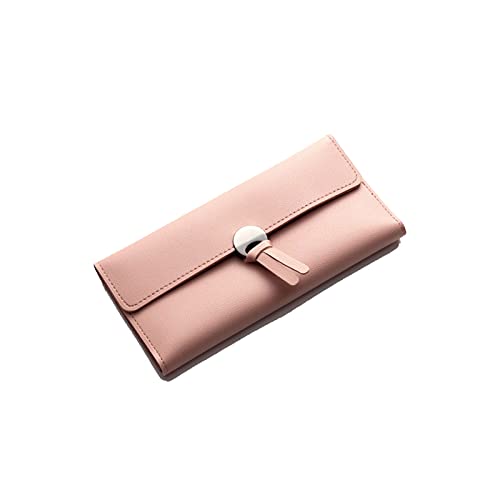 AQQWWER Geldbörsen für Damen Weibliche Geldbörse Pu. Leder Frauen Brieftaschen Damen Lange Design HASP Reißverschluss Geldbörsen Kupplungsänderung Münzkartenhalter (Color : Pink) von AQQWWER