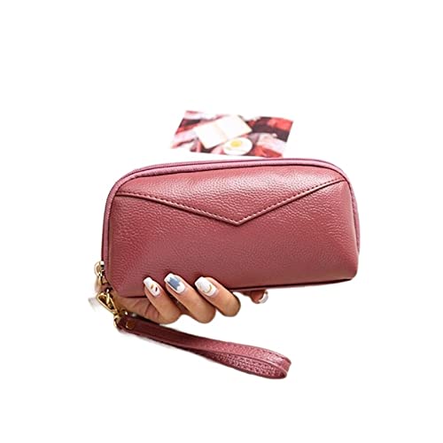 AQQWWER Geldbörsen für Damen Women Wallets Long Style Multi-Functional Wallet Purse Leather Female Clutch Coin Purse Card Holder Wallet Women (Color : Pink) von AQQWWER