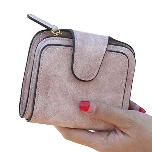 AQQWWER Geldbörsen für Damen Zipper Wallet Mode Kleine weibliche Handtasche Short-Geldbeutel Frauen-Mappe (Color : Pink) von AQQWWER