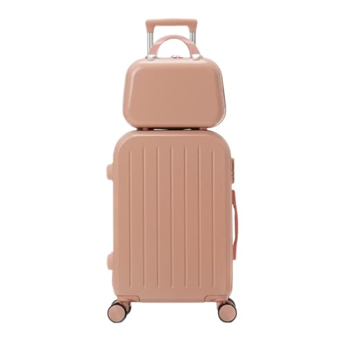 AQQWWER Gepäckset Business Trip Luggage Suitcase Lightweight Trolley Case Universal Wheel Male and Female Student Password Box (Color : Pink, Size : 20") von AQQWWER