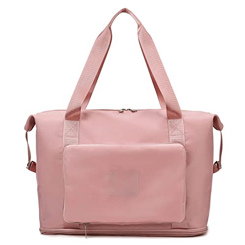 AQQWWER Handtaschen für Damen Large Capacity Men's and Women's Folding Travel Bags, Waterproof Hand Luggage Bags, Travel Bags, Yoga Bags. (Color : Pink) von AQQWWER