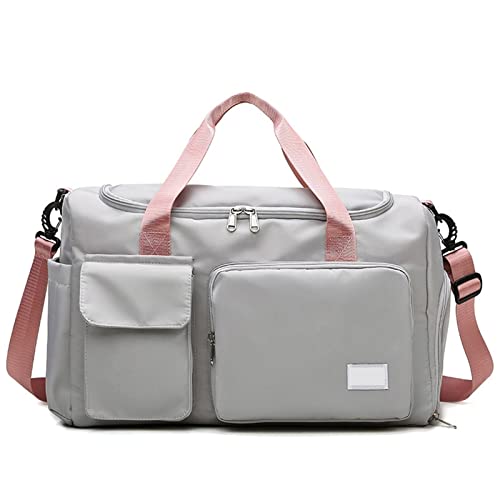AQQWWER Handtaschen für Damen Travel Bag New Fitness Sports Handbag Luggage Bag Large Capacity (Color : Grijs) von AQQWWER