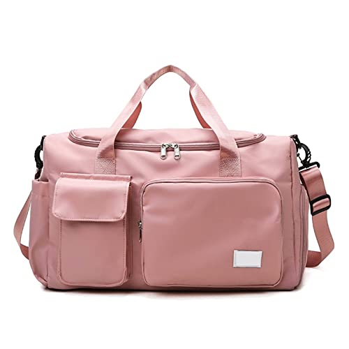 AQQWWER Handtaschen für Damen Travel Bag New Fitness Sports Handbag Luggage Bag Large Capacity (Color : Pink) von AQQWWER