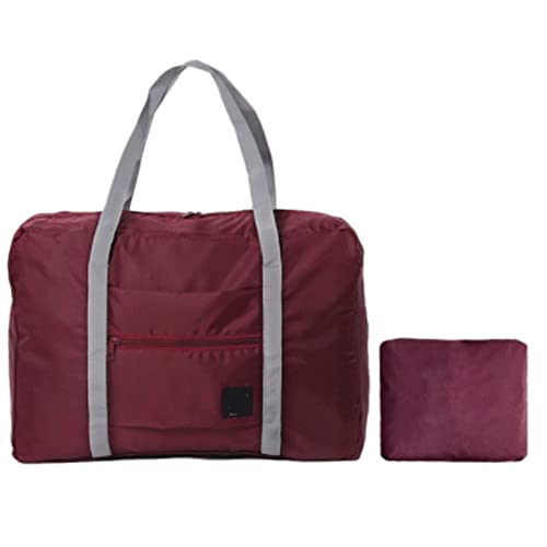 AQQWWER Handtaschen für Damen Waterproof Travel Bag Unisex Foldable Duffle Bag Organizers Large Capacity Packing Cubes Portable Luggage Bag Travel Accessories (Color : Claret) von AQQWWER