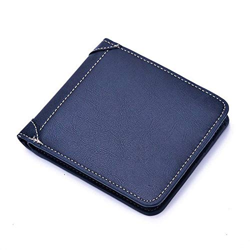 AQQWWER Herren Geldbörse Casual Men Short-Mappen-Leder Visitenkartenetui Kreditkartenetui Jahrgang Male Bifold Walle (Color : Blue) von AQQWWER