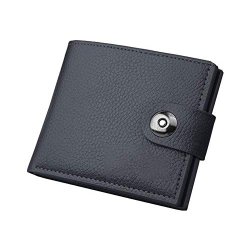 AQQWWER Herren Geldbörse Herrenbrieftasche Geldbeutel for den Mann, aus Naturleder, Herrenkartenhalter-Mappen (Color : Black) von AQQWWER
