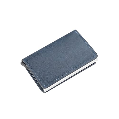 AQQWWER Herren Geldbörse Kartenhalter Männer Geldbörsen Geld Tasche Männliche Vintage Schwarz Kurze Geldbörse Kleine Leder Schlanke Brieftaschen Mini Geldbörsen dünn (Color : Blue) von AQQWWER