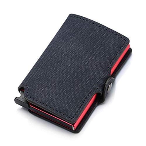 AQQWWER Herren Geldbörse Kreditkarte-Mappe Neuer dünner Kartenhalter-Visitenkarte Haspe Karte Case Slim Wallet (Color : Black Red) von AQQWWER