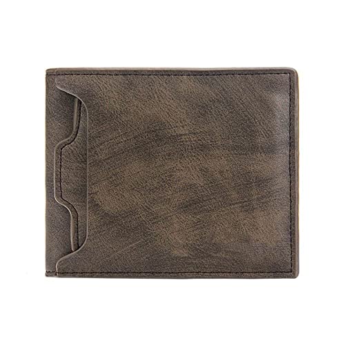 AQQWWER Herren Geldbörse Männer Kurze Brieftasche Eisen Rand Jugend Herren Horizontale Brieftasche Trendkarten Pack Geldbörse (Color : Coffee) von AQQWWER