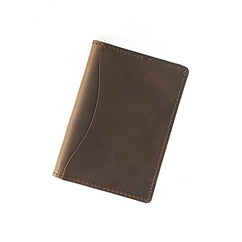 AQQWWER Herren Geldbörse Männerkredit ICH WÜRDE Karteninhaber Rustikales verrücktes Pferd Leder Business Unisex Wallet Karteninhaber (Color : Coffee) von AQQWWER