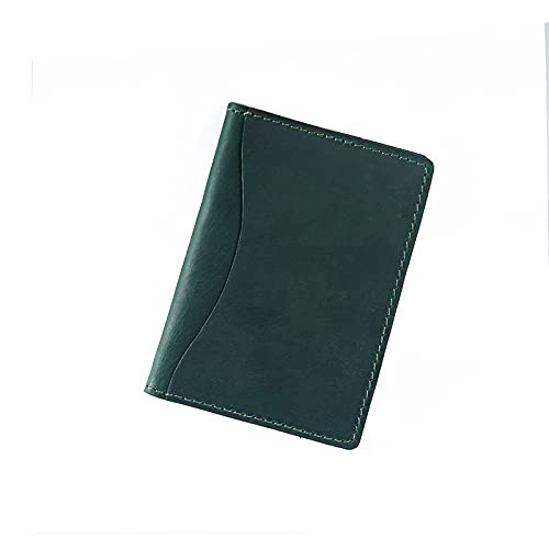 AQQWWER Herren Geldbörse Männerkredit ICH WÜRDE Karteninhaber Rustikales verrücktes Pferd Leder Business Unisex Wallet Karteninhaber (Color : Green) von AQQWWER