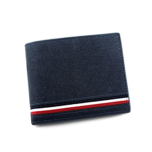 AQQWWER Herren Geldbörse Mode Leder Geldbörse Männer Luxus Slim Münze Geldbörse Business Faltbare Brieftasche Mann Kartenhalter Taschenkupplung Männliche Handtaschen Einkaufstasche (Color : Blue) von AQQWWER