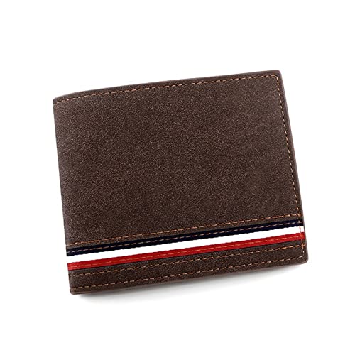 AQQWWER Herren Geldbörse Mode Leder Geldbörse Männer Luxus Slim Münze Geldbörse Business Faltbare Brieftasche Mann Kartenhalter Taschenkupplung Männliche Handtaschen Einkaufstasche (Color : Coffee) von AQQWWER