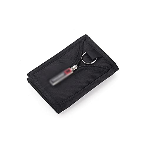 AQQWWER Herren Geldbörse Nylon Casual Brieftasche für männliche männer Frauen Junge neuheit Geldtasche geldbörse Zip münze ICH WÜRDE Kartenhaltertasche. (Color : Black) von AQQWWER