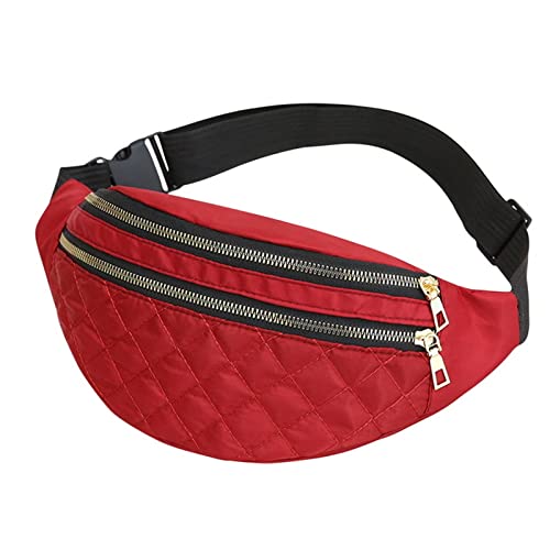 AQQWWER Hüfttasche Camouflage Herren-Gürteltasche Herren-Gürteltasche Strapazierfähige Taille Canvas-Gürteltasche Sporttasche Tasche Reißverschlusstasche Herrentasche (Color : Red) von AQQWWER