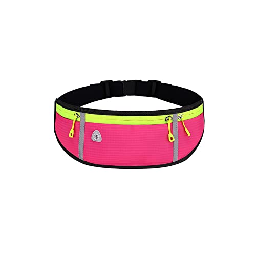 AQQWWER Hüfttasche Damen Sport Laufen Taille Tasche Crossbody Brieftasche Gürtel Reisen Telefon Tasche Nylon Taille Tasche (Color : Pink) von AQQWWER