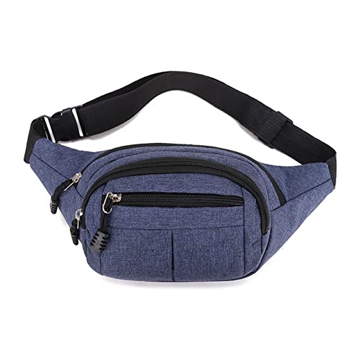 AQQWWER Hüfttasche Erwachsene Oxford Tuch 6-Farbe Taille Tasche Männer und Frauen Solide Farbe Brusttasche Crossbody Laufende Sport Taille Handy Münze Geldbörse (Color : Blue) von AQQWWER