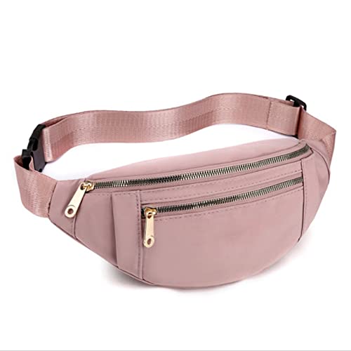 AQQWWER Hüfttasche Frauen Taille Tasche Leder wasserdichte Umhängetasche Damen Multifunktions Brusttasche Klassische Weibliche Fanny Packung Trend Gürtel Taschen (Color : Pink) von AQQWWER