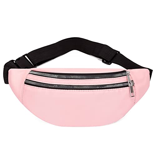 AQQWWER Hüfttasche Frauen Taille Taschen wasserdichte Packung Mode Bum Bag Damen Reise Crossbody Unisex Hüftbeutel Gürtel Handy Geldbörse Brusttaschen (Color : Pink) von AQQWWER