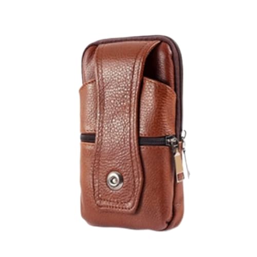 AQQWWER Hüfttasche Geldbörse mit großer Kapazität, braune Umhängetasche, Kreuz, mit mehrschichtiger Schnalle (Color : Bruin) von AQQWWER