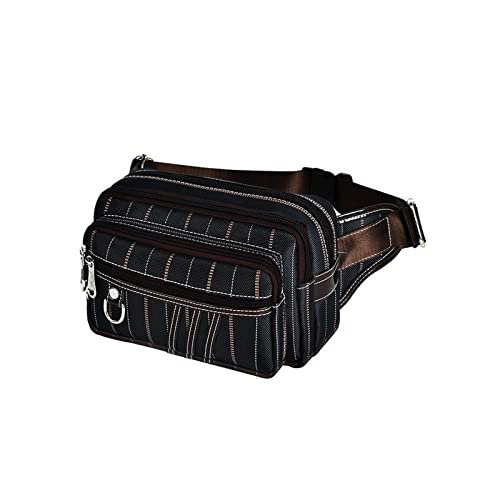 AQQWWER Hüfttasche Herren- und Frauen-Taille-Tasche Großkapazität Messenger Bag Multifunktionale Freizeit Taille Tasche Reise Outdoor Bag (Color : Black) von AQQWWER
