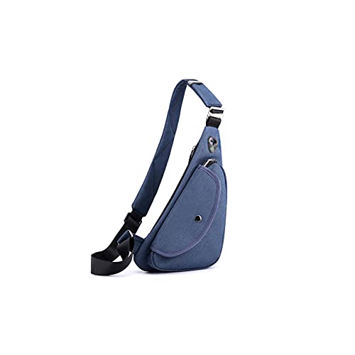 AQQWWER Hüfttasche Kleine Anti Diebstahl Brusttasche Mode Crossbody Taschen für Männer Mini Travel Sporttasche mit Kopfhörer (Color : Blue) von AQQWWER