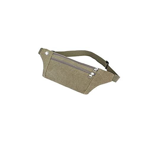 AQQWWER Hüfttasche Männer Fanny-Pack-Leinwand-Taille-Tasche Travel-Bump-Tasche Frauen Leicht mit Kopfhörerloch-Anti-Diebstahl-Tasche Fit 6 "Telefon (Color : Green, Size : 1pc) von AQQWWER