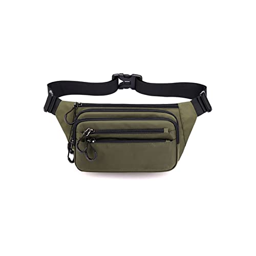 AQQWWER Hüfttasche Männer Taille Tasche Nylon Männer Sport Brusttasche Reisen Männer Umhängetasche Wandern Messenger Bag (Color : Army Green) von AQQWWER