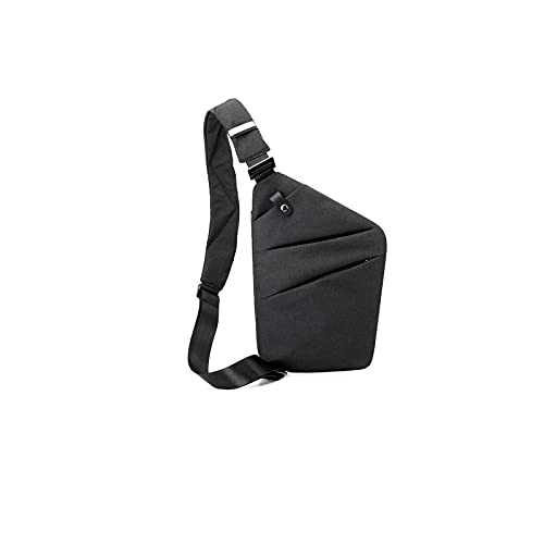 AQQWWER Hüfttasche Männer Ultra dünne Diebstahl der Tiefe kleine Brustbeutel Mini Cross Body Bags männlich eine Schulter Sling Tasche für Reisesporttasche (Color : Black) von AQQWWER
