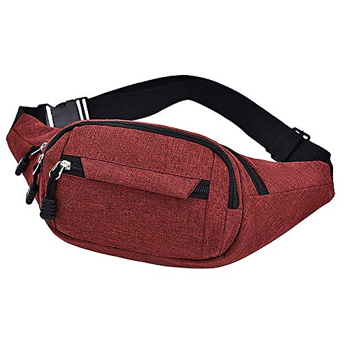 AQQWWER Hüfttasche Männer und Frauen Brusttaschen Reißverschluss Einfache Freizeit Mode Oxford Sport Fitness Einfache weiche Taille Pack Gürtel (Color : 4) von AQQWWER
